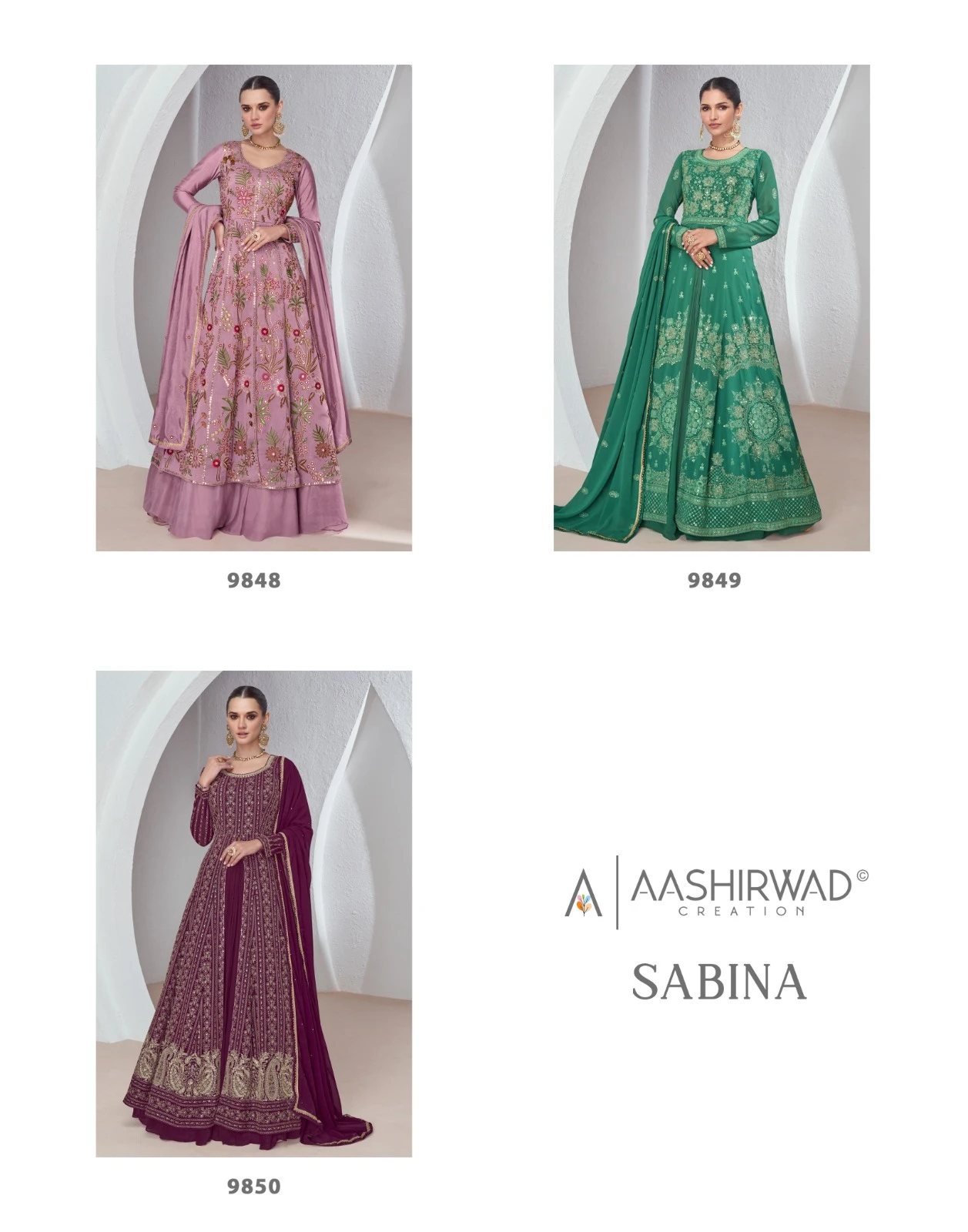 Aashirwad Sabina Designer Salwar Suit Wholesale Catalog — Wholesale Salwar Suits, Aashirwad Creation wholesale from Surat — view 4
